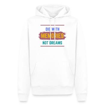 Die with Memories not dreams - Men’s Premium Organic Hoodie - white - Front - Nico (187cm)
