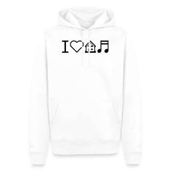 I love house music Raving Konzert Party Geschenk - Männer Premium Bio Hoodie - Weiß - Vorne - Nico (187cm)