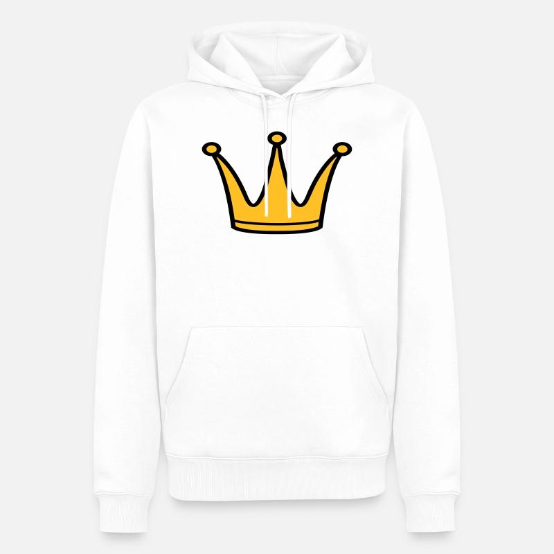 Krone - Männer Premium Bio Hoodie - Weiß