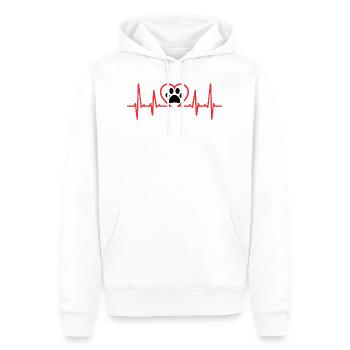 Pulzo Heart - Empreinte de chien - Sweat à capuche Premium bio Homme - blanc - Devant - Nico (187cm)