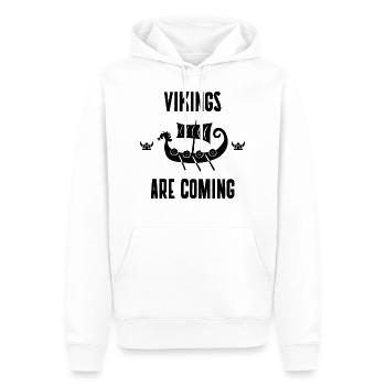 Vikings are coming - Viking Boat (Noir) - Sweat à capuche Premium bio Homme - blanc - Devant - Nico (187cm)