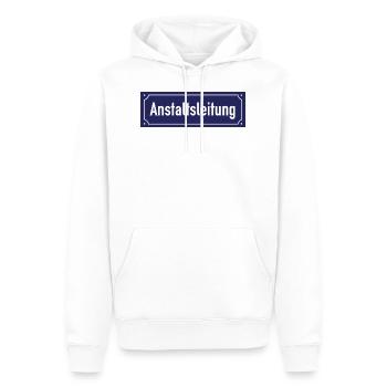 Anstaltsleitung Straßenschild Humor Kollegen Büro - Männer Premium Bio Hoodie - Weiß - Vorne - Nico (187cm)