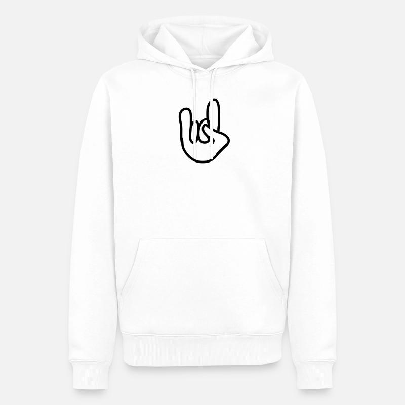 Cornes à la main - Sweat à capuche Premium bio Homme - blanc
