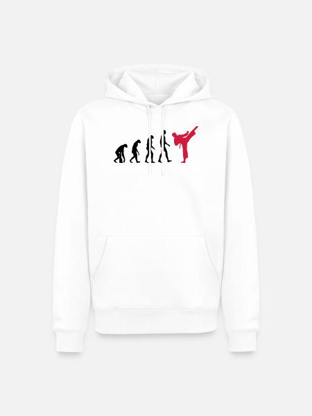 Karaté - Evolution - Sweat à capuche Premium bio Homme - blanc