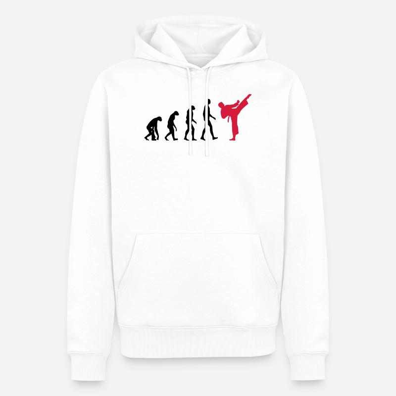 Karate - Evolution - Männer Premium Bio Hoodie - Weiß