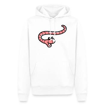 Petit ver joyeux - Sweat à capuche Premium bio Homme - blanc - Devant - Nico (187cm)