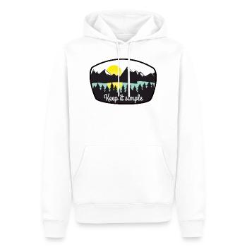 Keep it simple - Männer Premium Bio Hoodie - Weiß - Vorne - Nico (187cm)