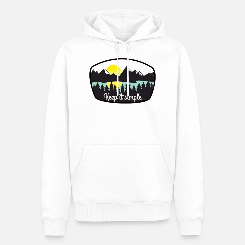Keep it simple - Männer Premium Bio Hoodie - Weiß