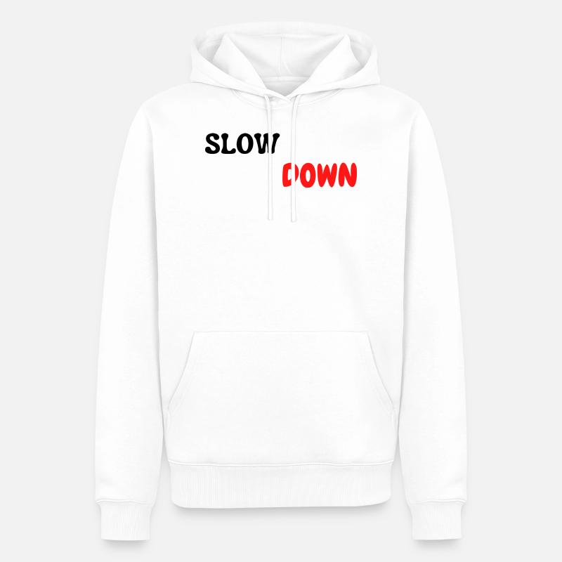 slow down - Männer Premium Bio Hoodie - Weiß