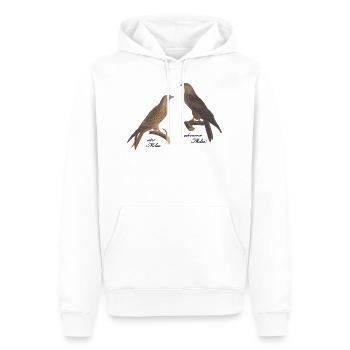 Cadeau ornithologiste oiseau oiseaux de proie Milan oiseaux - Sweat à capuche Premium bio Homme - blanc - Devant - Nico (187cm)