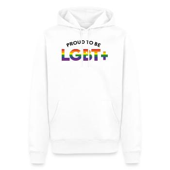 Proud to be LGBT+ - Männer Premium Bio Hoodie - Weiß - Vorne - Nico (187cm)