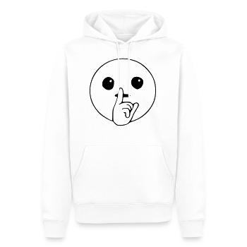 Emoji Silent Sketch Black - Men’s Premium Organic Hoodie - white - Front - Nico (187cm)
