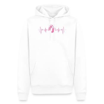 baby babyfüße Herzschlag schwanger Schwangerschaft - Männer Premium Bio Hoodie - Weiß - Vorne - Nico (187cm)