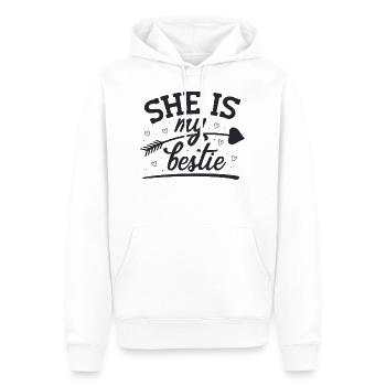 C’est ma bestie. - Sweat à capuche Premium bio Homme - blanc - Devant - Nico (187cm)