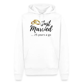 25. Hochzeitstag - Männer Premium Bio Hoodie - Weiß - Vorne - Nico (187cm)