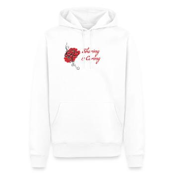 Polyam Sharing est le logo Caring - Sweat à capuche Premium bio Homme - blanc - Devant - Nico (187cm)