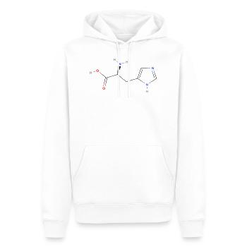 Histidin Molekül - Farbige Strukturformel - Männer Premium Bio Hoodie - Weiß - Vorne - Nico (187cm)
