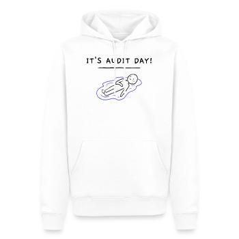 It es audit day - Männer Premium Bio Hoodie - Weiß - Vorne - Nico (187cm)