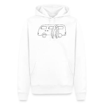 Camionnette rétro avec planches de surf - Sweat à capuche Premium bio Homme - blanc - Devant - Nico (187cm)