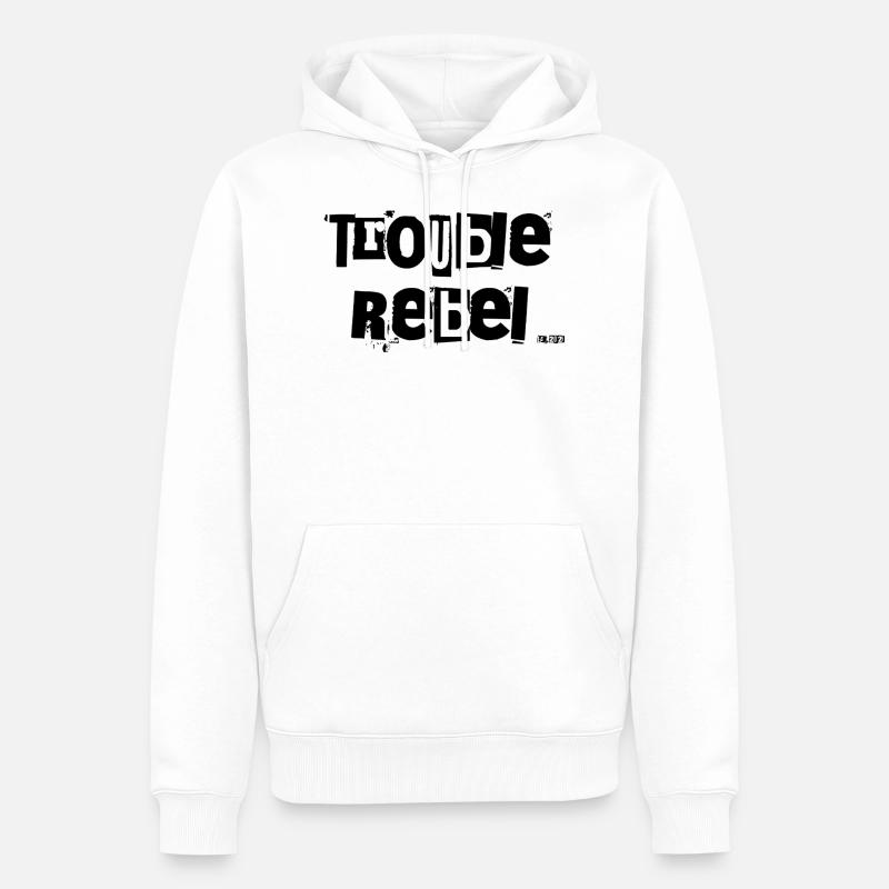 Logo rebelle de problème - Sweat à capuche Premium bio Homme - blanc