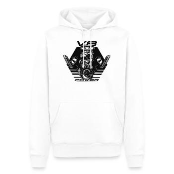 V8 Power Motor Mechaniker Muscle Car Auto - Männer Premium Bio Hoodie - Weiß - Vorne - Nico (187cm)