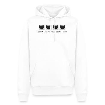 Don’t leave your ports open 2.0 - Sweat à capuche Premium bio Homme - blanc - Devant - Nico (187cm)
