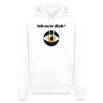 Ich sehe dich! Auge schwarz - Männer Premium Bio Hoodie - Weiß - Vorne - Nico (187cm)