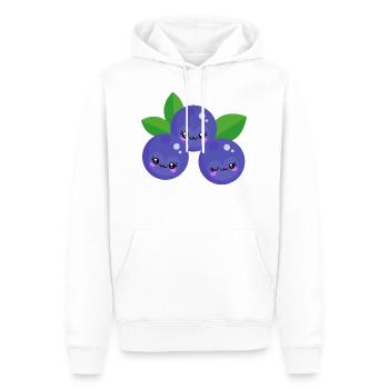 Kawaii Heidelbeeren - Männer Premium Bio Hoodie - Weiß - Vorne - Nico (187cm)