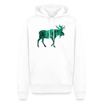 elk - Men’s Premium Organic Hoodie - white - Front - Nico (187cm)