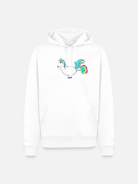 Pupsendes Einhorn - Männer Premium Bio Hoodie - Weiß
