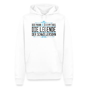 Der Man Mythos Legende Schwiegersohn Retro Spruch - Männer Premium Bio Hoodie - Weiß - Vorne - Nico (187cm)