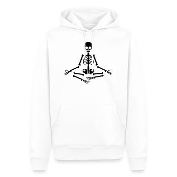 Meditation Skelett meditieren Entspannung Yoga Fun - Männer Premium Bio Hoodie - Weiß - Vorne - Nico (187cm)