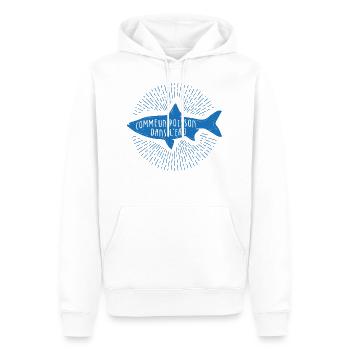 Comme un poisson dans l'eau ! - Sweat à capuche Premium bio Homme - blanc - Devant - Nico (187cm)