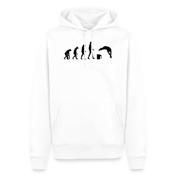 Evolution / Natation - Sweat à capuche Premium bio Homme - blanc - Devant - Nico (187cm)