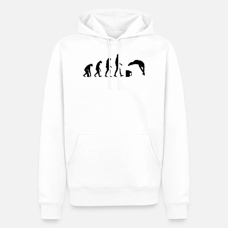 Evolution / Natation - Sweat à capuche Premium bio Homme - blanc