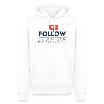 Follow Jesus | Suis Jésus | Successeur de Jésus - Sweat à capuche Premium bio Homme - blanc - Devant - Nico (187cm)