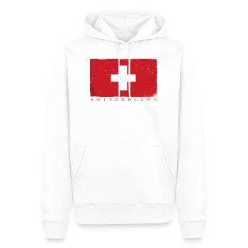 Schweiz Kreuz Schweizerische Fahne Schwiiz Deko - Männer Premium Bio Hoodie - Weiß - Vorne - Nico (187cm)