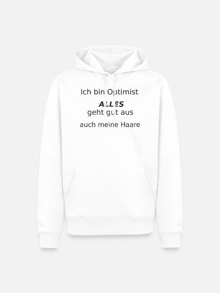Optimist - Männer Premium Bio Hoodie - Weiß