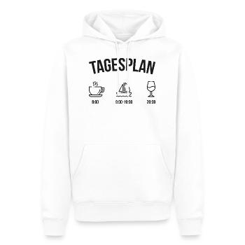 Tagesplan Geschenk Boot Segler Segelboot - Männer Premium Bio Hoodie - Weiß - Vorne - Nico (187cm)