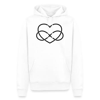 Herz - Männer Premium Bio Hoodie - Weiß - Vorne - Nico (187cm)