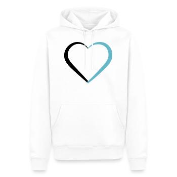 coeur - Sweat à capuche Premium bio Homme - blanc - Devant - Nico (187cm)