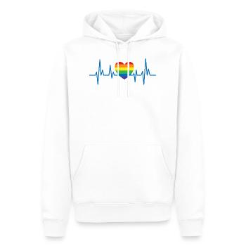 Puls Pride Transgenre LGBT Droits cadeaux - Sweat à capuche Premium bio Homme - blanc - Devant - Nico (187cm)