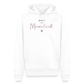 BISOUS DE MARRAKECH - Sweat à capuche Premium bio Homme - blanc - Devant - Nico (187cm)