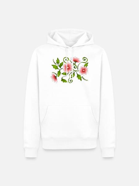 Flowers - Men’s Premium Organic Hoodie - white