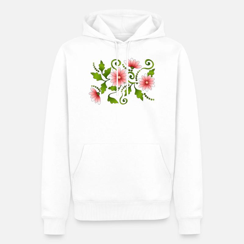 Fleur - Sweat à capuche Premium bio Homme - blanc