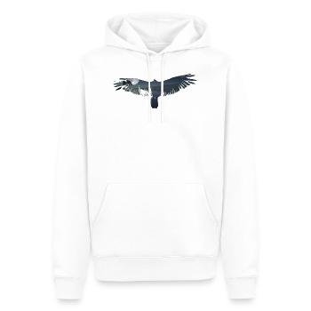 Aigle, Oiseau, Montagne, Motif animal, Lune, Paysage - Sweat à capuche Premium bio Homme - blanc - Devant - Nico (187cm)