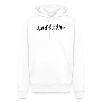 Puls vélo cadeau cycliste Downhill - Sweat à capuche Premium bio Homme - blanc - Devant - Nico (187cm)