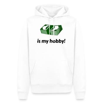L’argent est mon T-shirt hobby (noir) - Sweat à capuche Premium bio Homme - blanc - Devant - Nico (187cm)