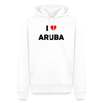 I love Aruba - Caribbean - Carribbean - Men’s Premium Organic Hoodie - white - Front - Nico (187cm)
