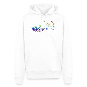 Pfau - Männer Premium Bio Hoodie - Weiß - Vorne - Nico (187cm)